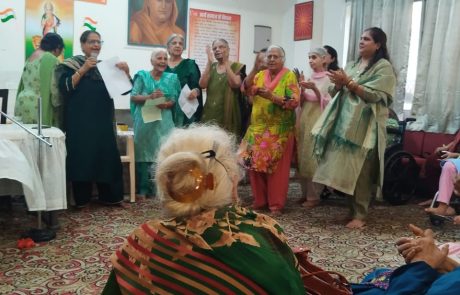 Teej spirit in full bloom at the Ashram.